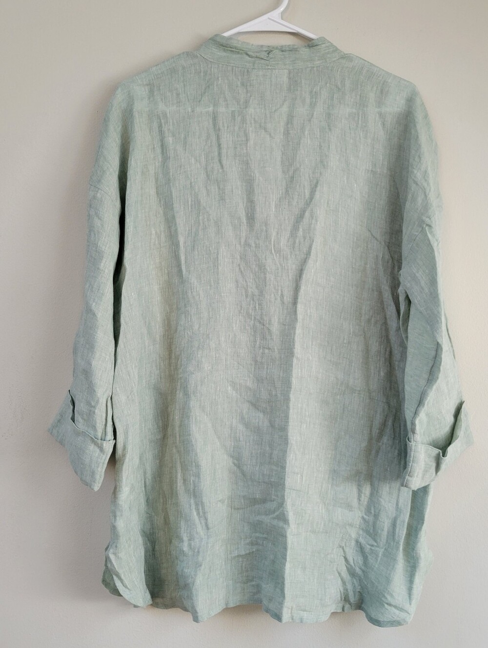 Pure Jill Linen Popover Tunic Top Women Size M Relaxed Coastal Resortwear Boho - Picture 2 of 10